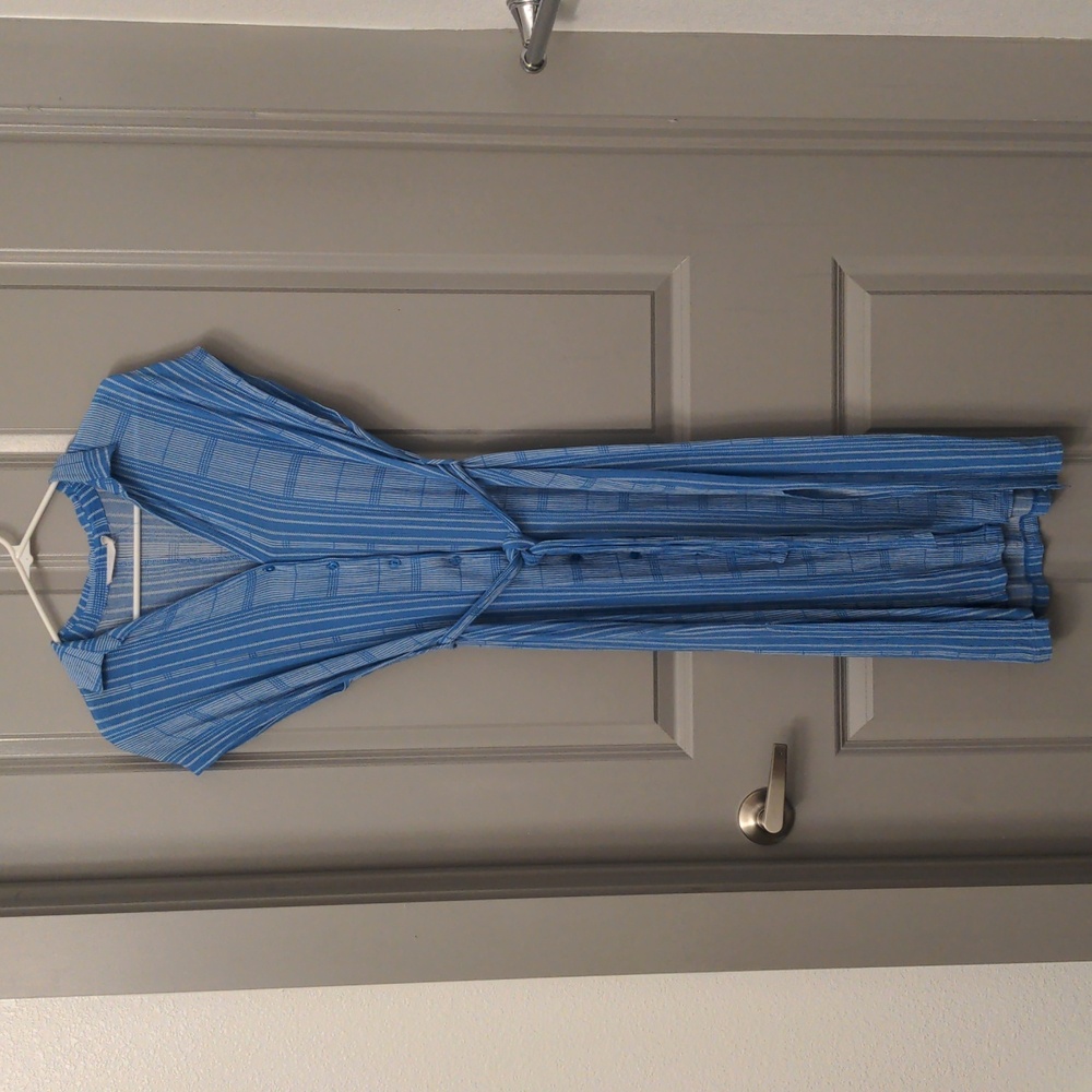 Lush Blue & White Striped Dress - Picture 6 of 13